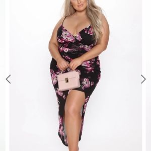 Feel me floral mesh maxi dress
